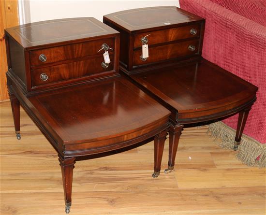 A pair of Georgian style mahogany step-form bedside tables W.54cm